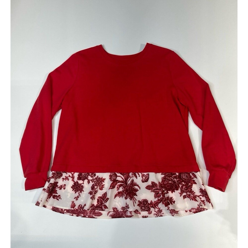 Jason Wu mixed media sweatshirt Size L Red
